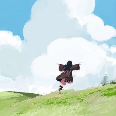 手绘鬼灭之刃背影头像