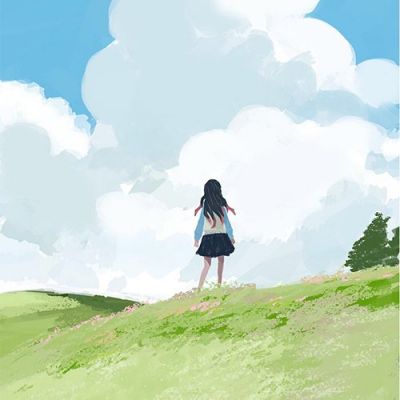手绘鬼灭之刃背影头像