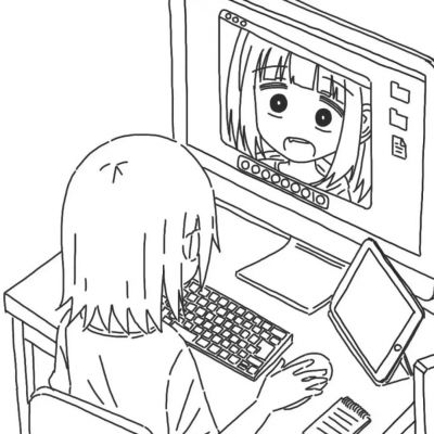 黑白可爱手绘闺蜜头像