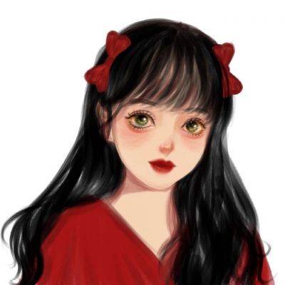 手绘红色系女头