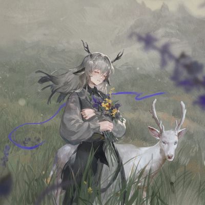 氛围感意境手绘女头