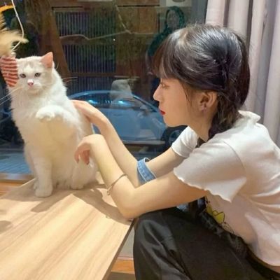 可爱抱萌宠温柔女生头像