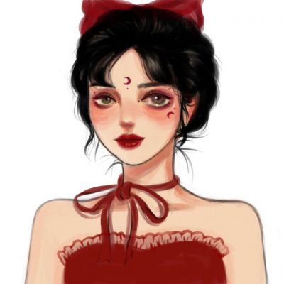 手绘红色系女头