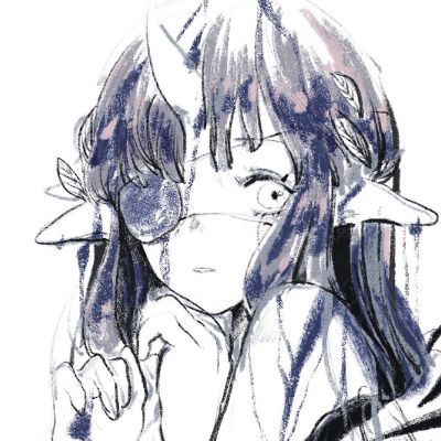 氛围感意境手绘女头