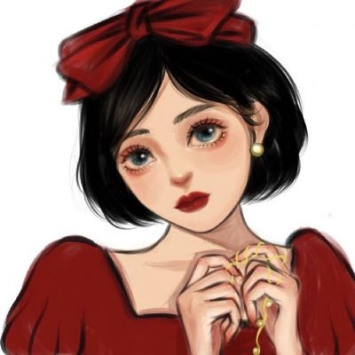 手绘红色系女头