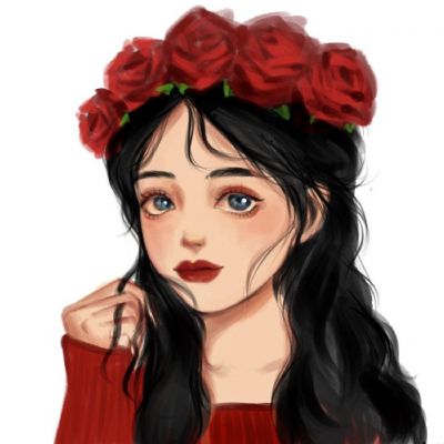 手绘红色系女头
