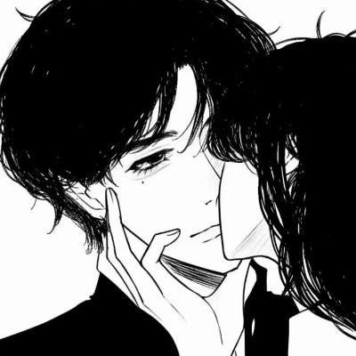 个性潮酷黑白情侣动漫头像一对两张