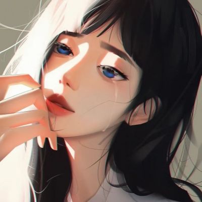 忧郁手绘优质女头