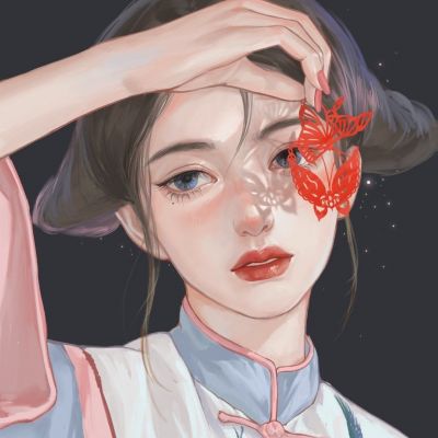 成熟忧郁风手绘女头