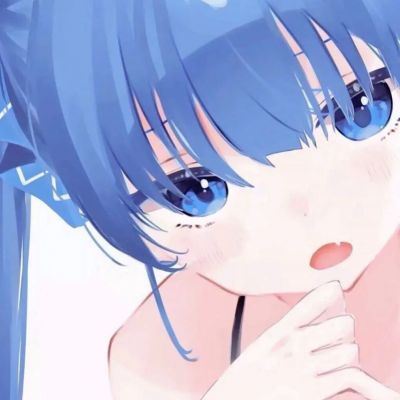 超治愈蓝色系动漫女头