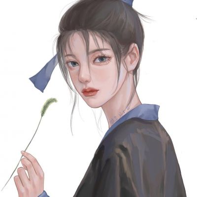 成熟忧郁风手绘女头