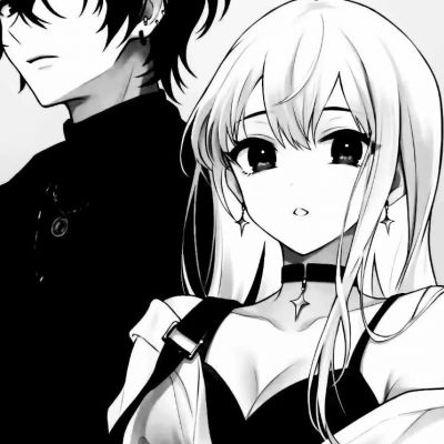 个性潮酷黑白情侣动漫头像一对两张