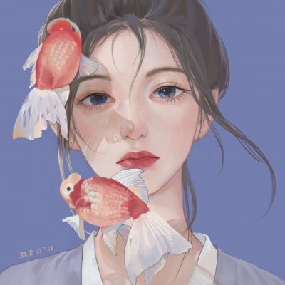 成熟忧郁风手绘女头