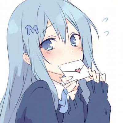 超治愈蓝色系动漫女头