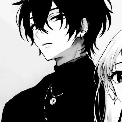 个性潮酷黑白情侣动漫头像一对两张