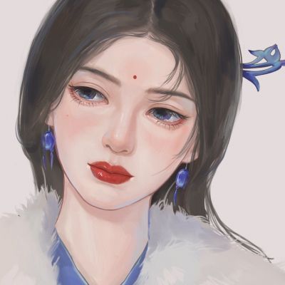 成熟忧郁风手绘女头