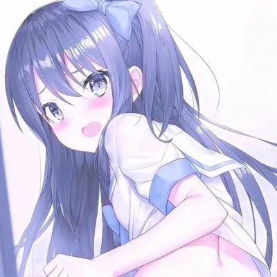 超治愈蓝色系动漫女头