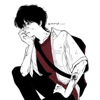 动漫帅哥男头ins男生手绘图片