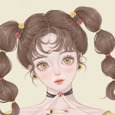 手绘女生头像唯美清新气质高清图片