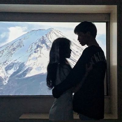 微信头像ins氛围感情侣一对两张真人图片