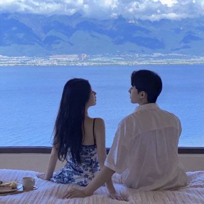 ins简约风头像情侣微信一对两张图片