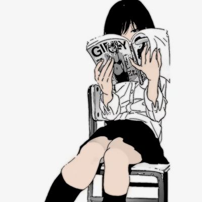动漫女头日系黑白ins漫画风图片