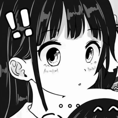 可爱搞怪头像女生漫画黑白高清图片