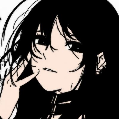 动漫女头日系黑白ins漫画风图片