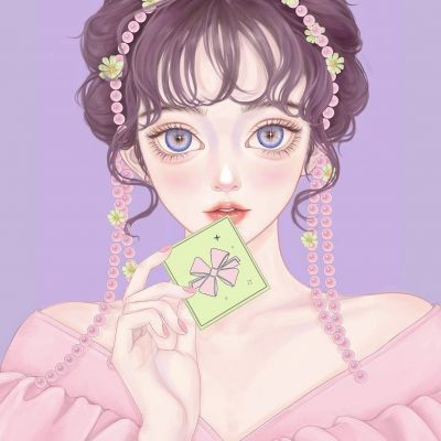手绘女生头像唯美清新气质高清图片