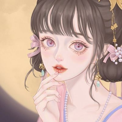 手绘女生头像唯美清新气质高清图片
