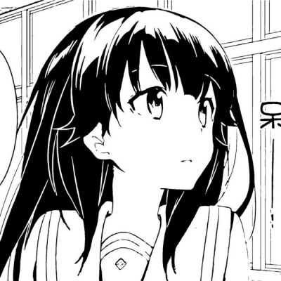 可爱搞怪头像女生漫画黑白高清图片