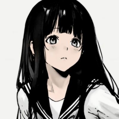 动漫女头日系黑白ins漫画风图片