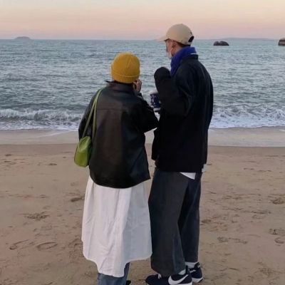 微信头像ins氛围感情侣一对两张真人图片