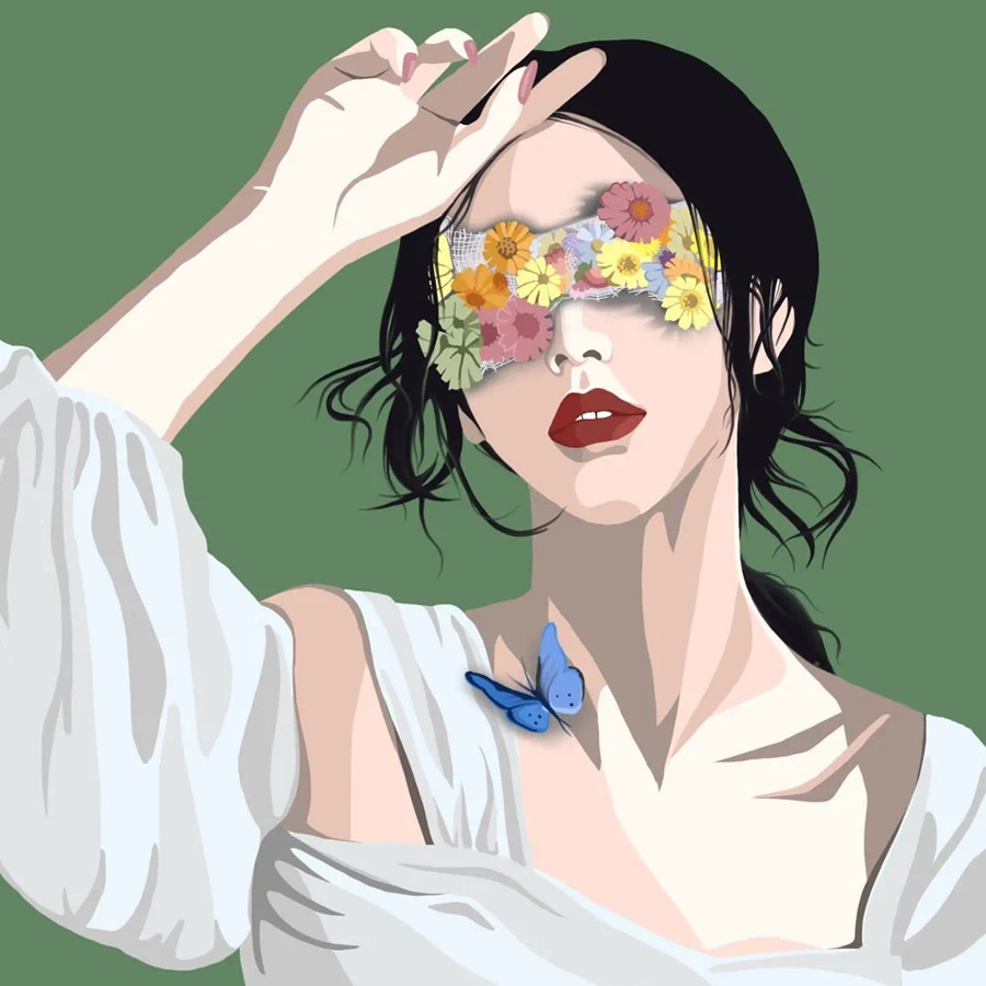 超清一男一女情侣卡通头像图片