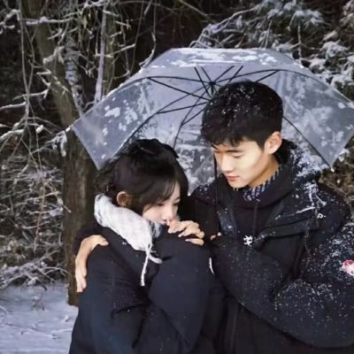 冬季氛围感真人情侣头像图片