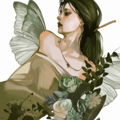 超酷又丧手绘头像女