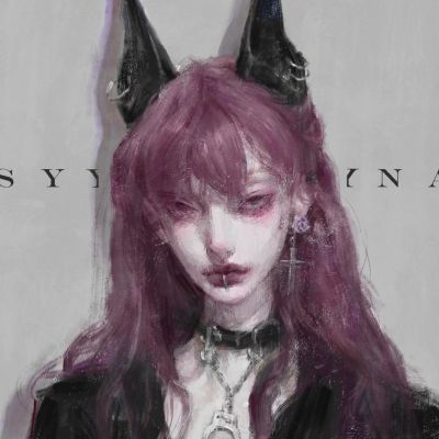 超酷又丧手绘头像女