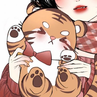 虎年小老虎一左一右可爱情头图片