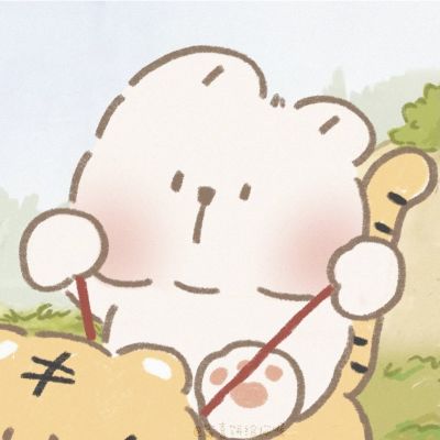 小老虎小兔子情侣头像