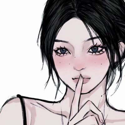 手绘图片酷酷的女生头像