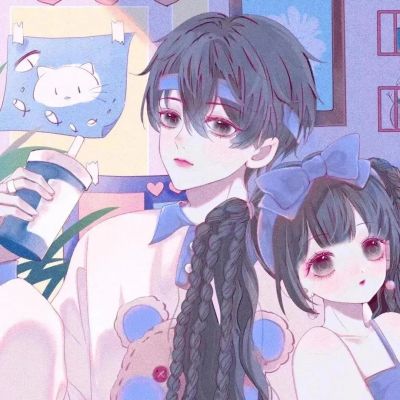 甜蜜个性手绘情侣头像