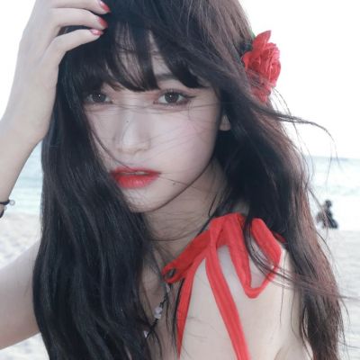 高级感满满的红色系女头像图片