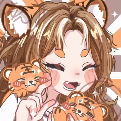 虎年情侣头像微信可爱一男一女图片