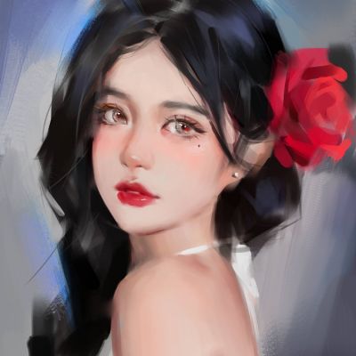 高级感头像女生冷淡风漫画手绘图片