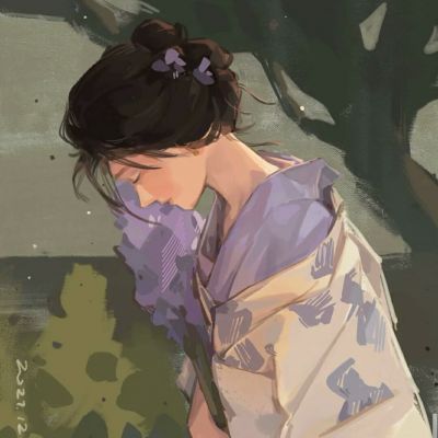 丧系手绘头像女