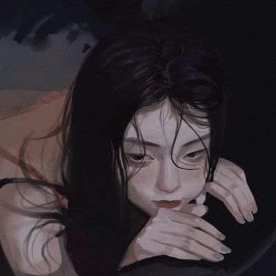丧系手绘头像女