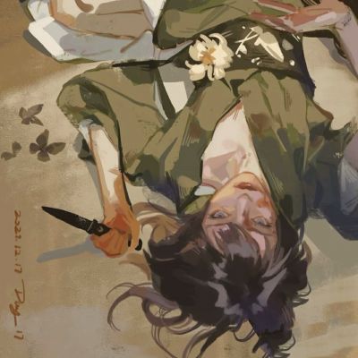 丧系手绘头像女