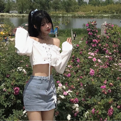 微信头像带花的女生高清图片