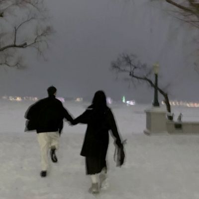 冬天雪景情侣头像