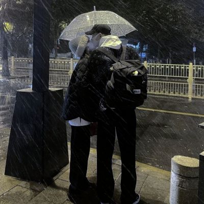 冬天雪景情侣头像